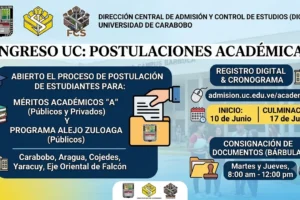 Universidad de Carabobo abre proceso de postulación para Méritos Académicos A y Programa Alejo Zuloaga